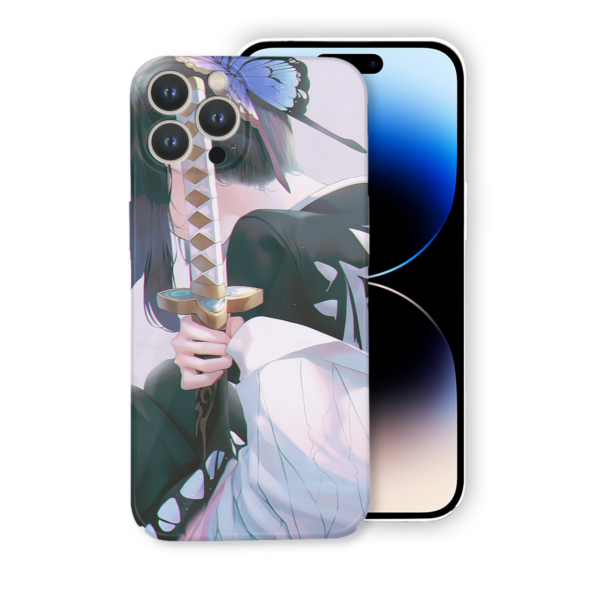（画像用） 鬼滅の刃（きめつのやいば）蟲柱-胡蝶 しのぶ／こちょう しのぶ Kochou Shinobu 【iPhone 14シリーズ対応】ハードケース